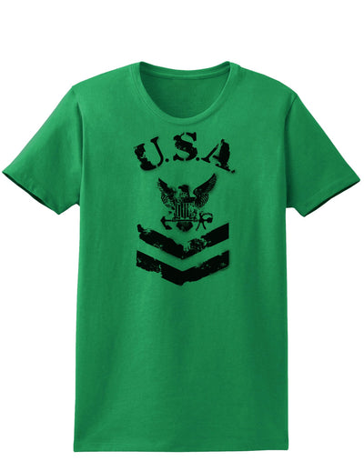 USA Military Navy Stencil Logo Womens T-Shirt-Womens T-Shirt-TooLoud-Kelly-Green-X-Small-Davson Sales