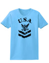 USA Military Navy Stencil Logo Womens T-Shirt-Womens T-Shirt-TooLoud-Aquatic-Blue-X-Small-Davson Sales