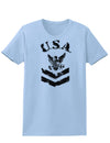 USA Military Navy Stencil Logo Womens T-Shirt-Womens T-Shirt-TooLoud-Light-Blue-X-Small-Davson Sales