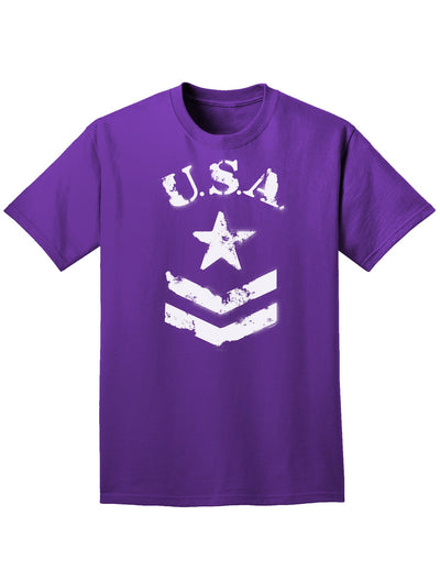 USA Military Star Stencil Logo Adult Dark T-Shirt-Mens T-Shirt-TooLoud-Purple-Small-Davson Sales