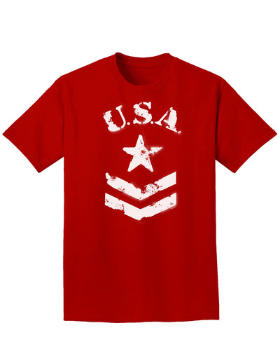 USA Military Star Stencil Logo Adult Dark T-Shirt-Mens T-Shirt-TooLoud-Red-Small-Davson Sales