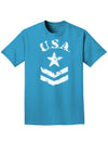 USA Military Star Stencil Logo Adult Dark T-Shirt-Mens T-Shirt-TooLoud-Turquoise-Small-Davson Sales