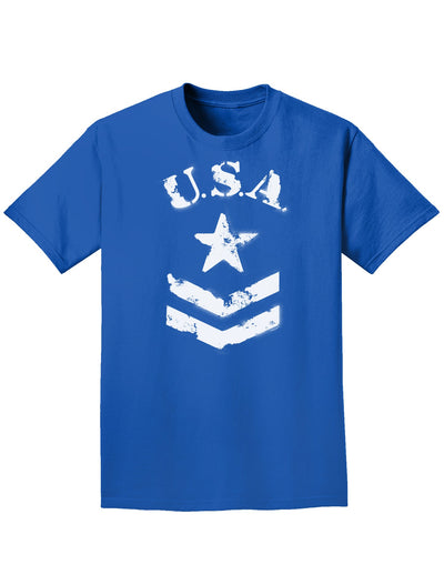 USA Military Star Stencil Logo Adult Dark T-Shirt-Mens T-Shirt-TooLoud-Royal-Blue-Small-Davson Sales