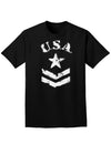 USA Military Star Stencil Logo Adult Dark T-Shirt-Mens T-Shirt-TooLoud-Black-Small-Davson Sales