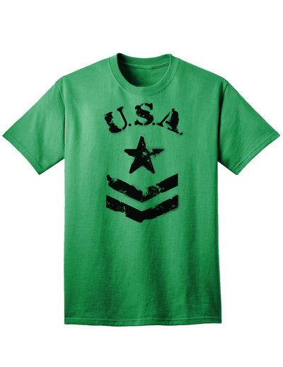 USA Military Star Stencil Logo Adult T-Shirt - A Patriotic Apparel Choice for Discerning Individuals-Mens T-shirts-TooLoud-Kelly-Green-Small-Davson Sales
