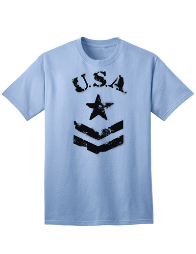 USA Military Star Stencil Logo Adult T-Shirt - A Patriotic Apparel Choice for Discerning Individuals-Mens T-shirts-TooLoud-Light-Blue-Small-Davson Sales