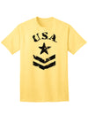 USA Military Star Stencil Logo Adult T-Shirt - A Patriotic Apparel Choice for Discerning Individuals-Mens T-shirts-TooLoud-Yellow-Small-Davson Sales