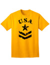 USA Military Star Stencil Logo Adult T-Shirt - A Patriotic Apparel Choice for Discerning Individuals-Mens T-shirts-TooLoud-Gold-Small-Davson Sales