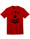 USA Military Star Stencil Logo Adult T-Shirt - A Patriotic Apparel Choice for Discerning Individuals-Mens T-shirts-TooLoud-Red-Small-Davson Sales