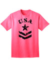 USA Military Star Stencil Logo Adult T-Shirt - A Patriotic Apparel Choice for Discerning Individuals-Mens T-shirts-TooLoud-Neon-Pink-Small-Davson Sales