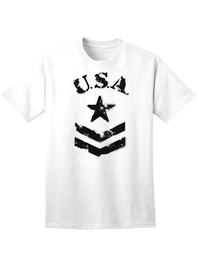 USA Military Star Stencil Logo Adult T-Shirt - A Patriotic Apparel Choice for Discerning Individuals-Mens T-shirts-TooLoud-White-Small-Davson Sales