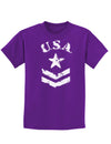 USA Military Star Stencil Logo Childrens Dark T-Shirt-Childrens T-Shirt-TooLoud-Purple-X-Small-Davson Sales