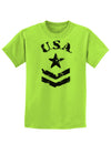 USA Military Star Stencil Logo Childrens T-Shirt-Childrens T-Shirt-TooLoud-Lime-Green-X-Small-Davson Sales