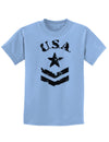 USA Military Star Stencil Logo Childrens T-Shirt-Childrens T-Shirt-TooLoud-Light-Blue-X-Small-Davson Sales