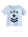 USA Military Star Stencil Logo Infant T-Shirt-Infant T-Shirt-TooLoud-Light-Blue-06-Months-Davson Sales