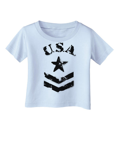 USA Military Star Stencil Logo Infant T-Shirt-Infant T-Shirt-TooLoud-Light-Blue-06-Months-Davson Sales