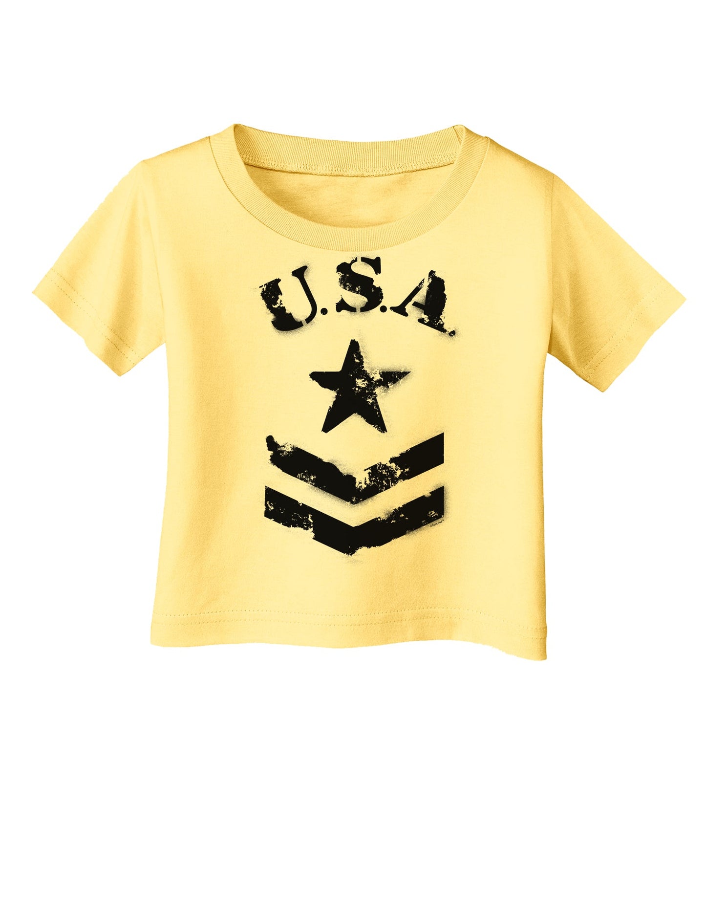 USA Military Star Stencil Logo Infant T-Shirt-Infant T-Shirt-TooLoud-Daffodil-Yellow-06-Months-Davson Sales