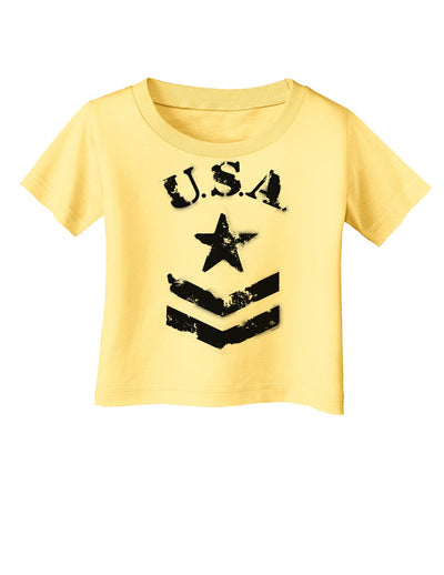 USA Military Star Stencil Logo Infant T-Shirt-Infant T-Shirt-TooLoud-Daffodil-Yellow-06-Months-Davson Sales