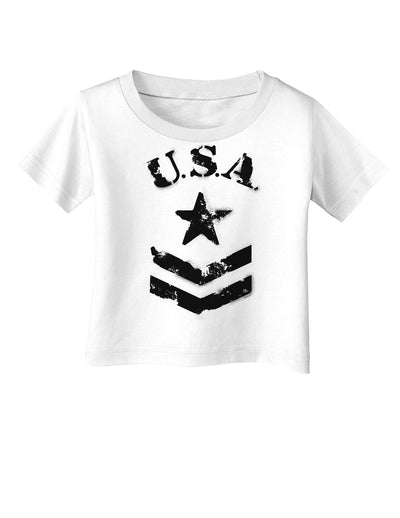 USA Military Star Stencil Logo Infant T-Shirt-Infant T-Shirt-TooLoud-White-06-Months-Davson Sales