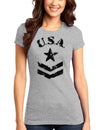 USA Military Star Stencil Logo Juniors T-Shirt-Womens Juniors T-Shirt-TooLoud-Heather-Gray-Small-Davson Sales