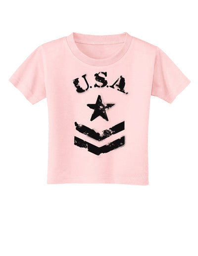 USA Military Star Stencil Logo Toddler T-Shirt-Toddler T-Shirt-TooLoud-Light-Pink-2T-Davson Sales