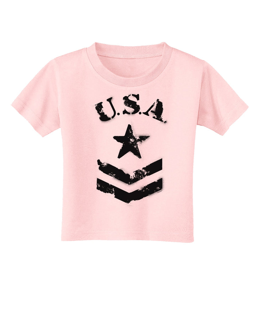 USA Military Star Stencil Logo Toddler T-Shirt-Toddler T-Shirt-TooLoud-White-2T-Davson Sales