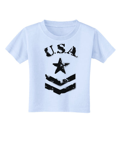 USA Military Star Stencil Logo Toddler T-Shirt-Toddler T-Shirt-TooLoud-Light-Blue-2T-Davson Sales