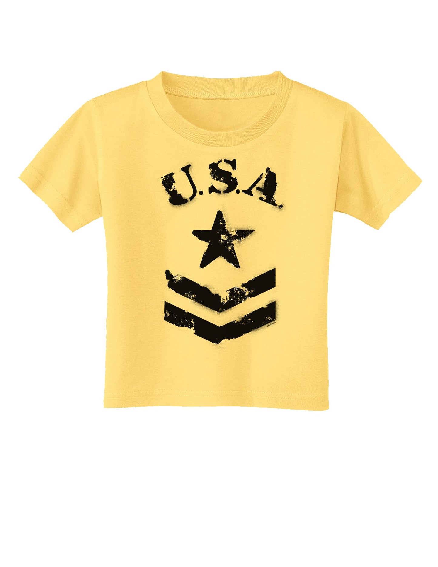 USA Military Star Stencil Logo Toddler T-Shirt-Toddler T-Shirt-TooLoud-Daffodil-Yellow-2T-Davson Sales