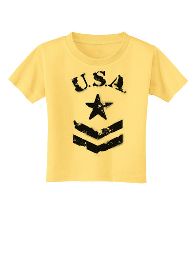 USA Military Star Stencil Logo Toddler T-Shirt-Toddler T-Shirt-TooLoud-Daffodil-Yellow-2T-Davson Sales