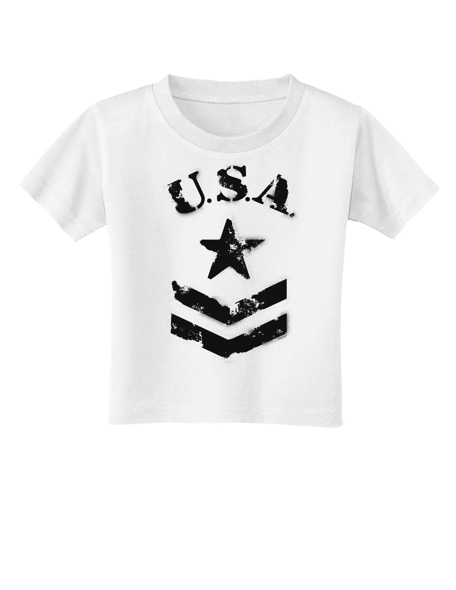 USA Military Star Stencil Logo Toddler T-Shirt-Toddler T-Shirt-TooLoud-White-2T-Davson Sales
