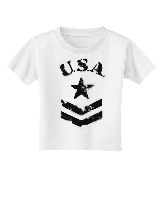 USA Military Star Stencil Logo Toddler T-Shirt-Toddler T-Shirt-TooLoud-White-2T-Davson Sales