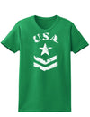 USA Military Star Stencil Logo Womens Dark T-Shirt-TooLoud-Kelly-Green-X-Small-Davson Sales