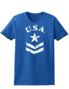 USA Military Star Stencil Logo Womens Dark T-Shirt-TooLoud-Royal-Blue-X-Small-Davson Sales