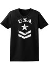 USA Military Star Stencil Logo Womens Dark T-Shirt-TooLoud-Black-X-Small-Davson Sales