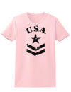 USA Military Star Stencil Logo Womens T-Shirt-Womens T-Shirt-TooLoud-PalePink-X-Small-Davson Sales