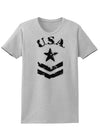 USA Military Star Stencil Logo Womens T-Shirt-Womens T-Shirt-TooLoud-AshGray-X-Small-Davson Sales