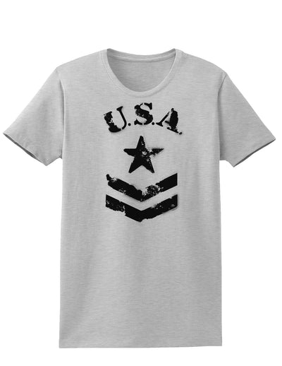 USA Military Star Stencil Logo Womens T-Shirt-Womens T-Shirt-TooLoud-AshGray-X-Small-Davson Sales