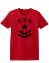 USA Military Star Stencil Logo Womens T-Shirt-Womens T-Shirt-TooLoud-Red-X-Small-Davson Sales