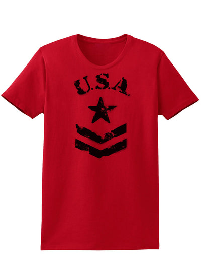 USA Military Star Stencil Logo Womens T-Shirt-Womens T-Shirt-TooLoud-Red-X-Small-Davson Sales