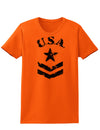 USA Military Star Stencil Logo Womens T-Shirt-Womens T-Shirt-TooLoud-Orange-X-Small-Davson Sales