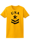 USA Military Star Stencil Logo Womens T-Shirt-Womens T-Shirt-TooLoud-Gold-X-Small-Davson Sales