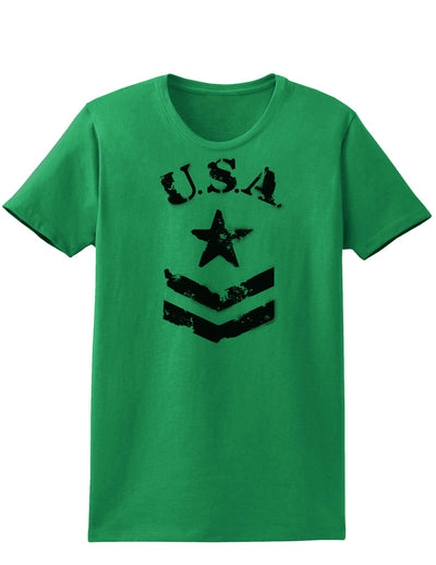 USA Military Star Stencil Logo Womens T-Shirt-Womens T-Shirt-TooLoud-Kelly-Green-X-Small-Davson Sales