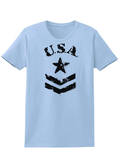 USA Military Star Stencil Logo Womens T-Shirt-Womens T-Shirt-TooLoud-Light-Blue-X-Small-Davson Sales
