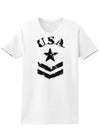 USA Military Star Stencil Logo Womens T-Shirt-Womens T-Shirt-TooLoud-White-X-Small-Davson Sales