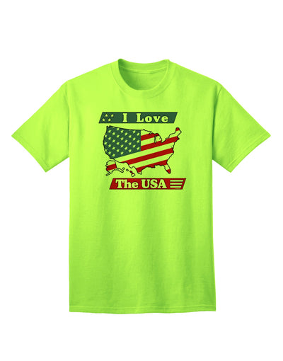 USA Pride Adult T-Shirt: Show Your Love for the United States-Mens T-shirts-TooLoud-Neon-Green-Small-Davson Sales