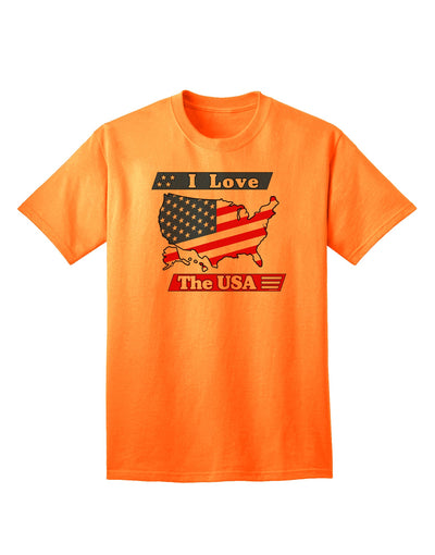 USA Pride Adult T-Shirt: Show Your Love for the United States-Mens T-shirts-TooLoud-Neon-Orange-Small-Davson Sales