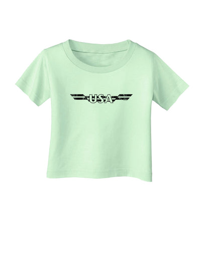 USA Stripes Monochrome Vintage Infant T-Shirt-Infant T-Shirt-TooLoud-Light-Green-06-Months-Davson Sales