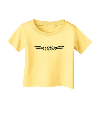 USA Stripes Monochrome Vintage Infant T-Shirt-Infant T-Shirt-TooLoud-Daffodil-Yellow-06-Months-Davson Sales