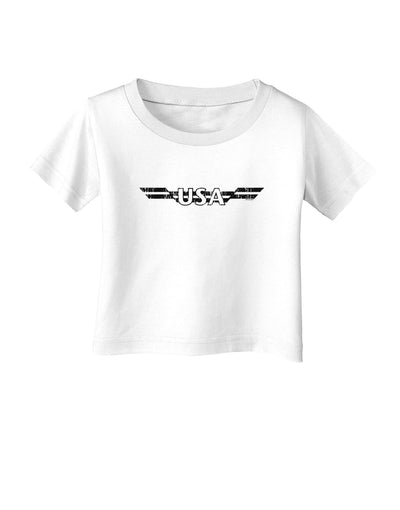 USA Stripes Monochrome Vintage Infant T-Shirt-Infant T-Shirt-TooLoud-White-06-Months-Davson Sales