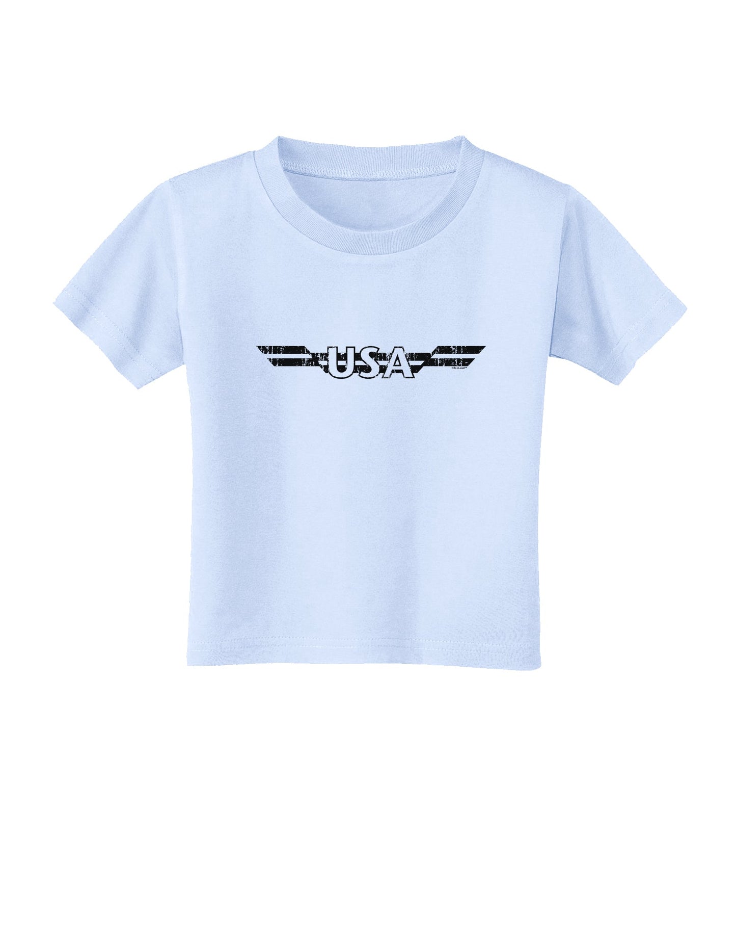 USA Stripes Monochrome Vintage Toddler T-Shirt-Toddler T-Shirt-TooLoud-Light-Blue-2T-Davson Sales